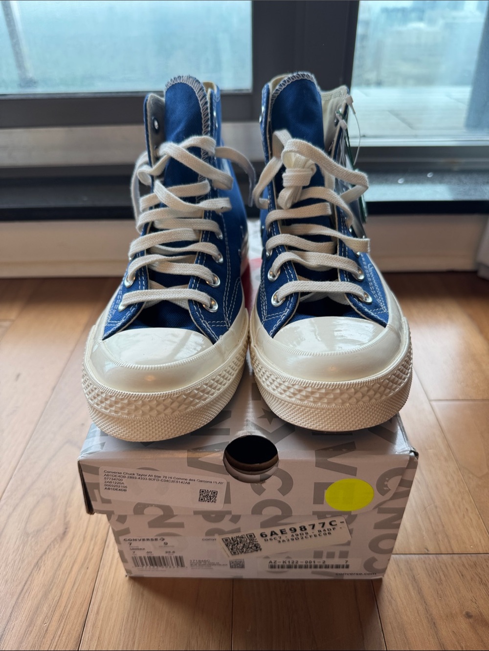 Comme des Garcons Converse Royal Blue High-Top Sneakers